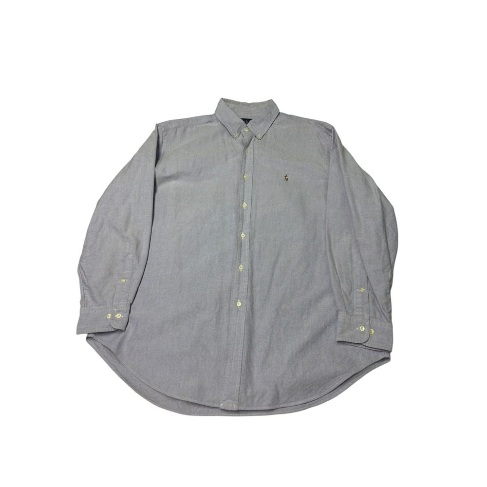 Ralph Lauren Classic Fit Oxford Shirt Mens 17 32/33 Blue Long Sleeve Button Down